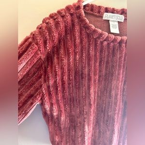 Fuzzy velvet pink sweater top | elegant sweater | velvet top